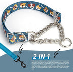 Adjustable No-Pull Dog Collar - Martingale Chain Collar with Safe Limited-Slip Design, Choker Training Collar for Medium, Large & XL Dogs(Medium)