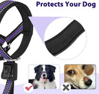 BARKLESS Soft Dog Head Collar, Patented Padded No Pull Head Halter, Training Nose Leash with Safety Link for Medium Large Dogs, Adjustable Muzzle Leash, Easy Control for Walking (XL, Purple)