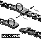Dog Chain Collar Walking Collar with Design Secure Buckle 19MM Black Cuban Link Strong Heavy Duty Chew Proof Chain(19MM, 10")