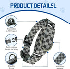 Kazazoo Martingale Collar for Dogs with Quick Release Buckle Adjustable Soft Durable Dog Collar for Small Medium Large No Pull Training Dog Collars-Black&Grey XL