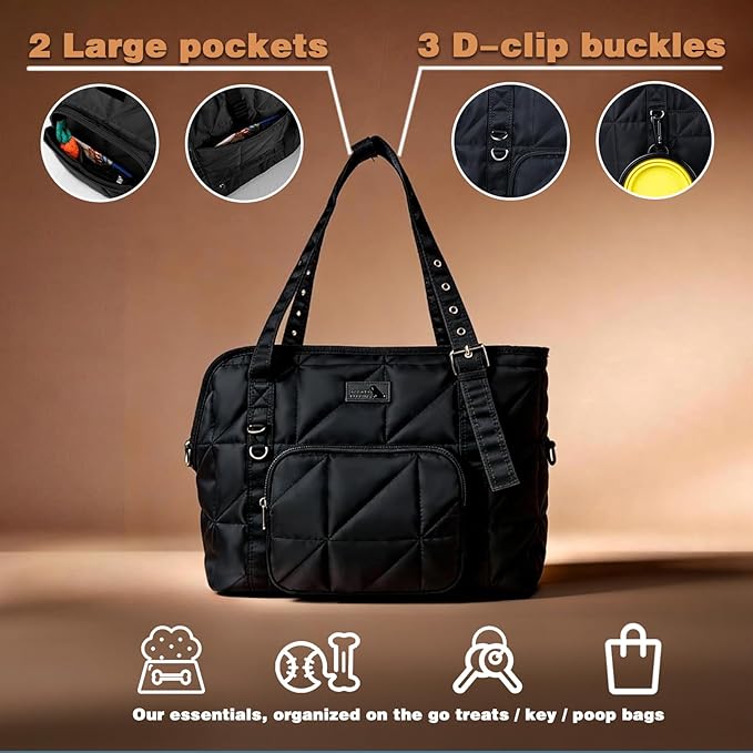 Dog Purse Carriers for Small Dogs and Cats Up to 10 lbs,Puppy Carrier with Pockets,Adjustable Shoulder Strap,Hard Bottom Support,Fuffy Tote Bag for Travel
