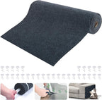 Large Cat Scratching Mat, 118"x15.8" Self-Adhesive Cat Scratch Furniture Protector, Trimmable DIY Cat Wall Climbing Carpet, Cat Couch Protector, Cat Scratching Pad Replacement (Dark Gray, 30 Nails)