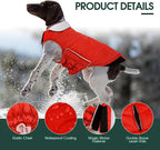 Kuoser Dog Coat Large, Cold Weather Reflective Waterproof Dogs Jacket with Warm Fleece Lining, Turtleneck Dog Winter Coat with Zipper, Doggy Snow Jacket Pet Coats for Small Medium Large Dogs, Red XL
