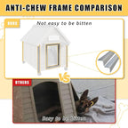 Small Dog House Outdoor, Wooden Indoor Dog House with Waterproof Roof, Removable Floor, Pet Doghouse Puppy Shelter for Small Medium Dogs, 18" L x 25" W x 24" H