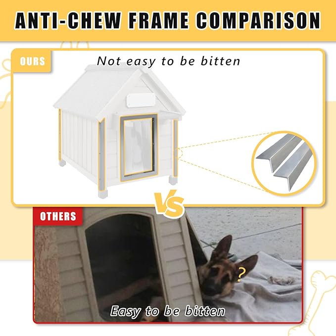 Small Dog House Outdoor, Wooden Indoor Dog House with Waterproof Roof, Removable Floor, Pet Doghouse Puppy Shelter for Small Medium Dogs, 18" L x 25" W x 24" H