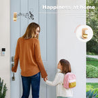Magnetic Door Chime 2-Pack - Wooden Wind Chime Bells for Door Opening, Wireless Adhesive Entry Alert with Soft Chime for Home, Office, Shop, Pet Doors