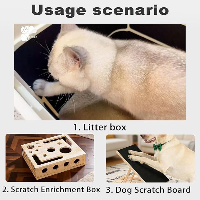 Cat Nail File Scratcher - 6 Pack Replaceable Nail Fil for Cat Litter Box, Self-Adhesive Sand Paper Scratcher Trim for Cat & Dog Scratching Board.
