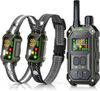 BLACKDOG Military Dog Shock Collar 2 Dogs (5-150lbs) - 4200ft Dog Training Collar with Remote, 4 Training Modes, Flashlight&Strobe, 90-Day Battery, IP67 Waterproof Dog E Collar for All Breeds (Green)