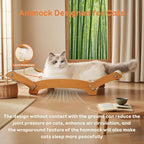 Larger Cat Scratcher Bed for Indoor Cats, Sisal Durable Cat Scratch Pad with Hammock for Indoor Cats Lounger & Sleep & Scratch, Natural Sisal Scratching Post, Sturdy Solid Wood Frame