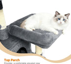 82" Tall Cat Tree,Giant Cat Tree for Indoor Cats Large Adult, Heavy Duty Cat Tree Tower, Extra Large Cat Trees with Scratching Posts, Cat Condos, Hammock,Top Perch,Ramp (Dark Grey)