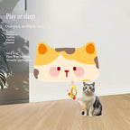 Wall-Mounted Cat Scratcher, 2025 Upgraded Indoor Cat Wall Scratcher — Self-Adhesive Double-Sided Tape, Trimable Scratching Surface, Suitable for Walls/Sofas/Floors (IncludesToy) (Dazed Cat)