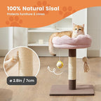 Gardner Pet 20" Cat Tree Corduroy, Solid Wood Small Cat Tree, Compact Cat Tower Perch for Kittens & Indoor Cats(Brown, Circle-Corduroy)
