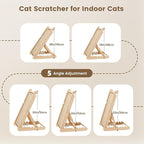 XiaZ Cat Scratcher, 23" Sisal Cats Scratching Board with 5 Adjustable Heights, No Assembly Required, Foldable Cat Scratchers for Indoor Cats and Kittens, Ready to Use