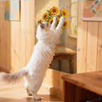 Nuxovilar Cat Wall Scratcher 15.3x23.6 Inches Polyester Synthetic Fiber, Sunflower in Blue Vase Print, wall scratchers for Indoor Cats, cat Scratching mat, Home Decor, Kitchen, Dining Area (2pcs)