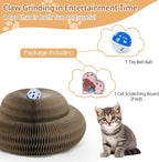 Kitty kurlz cat Toy Magic Organ Cat Scratching Board with Bell Ball,Foldable Accordion Kitty Curls Cat Scratcher,marlenes Kitty kurlz Interactive Toy for Indoor Cats,Pink