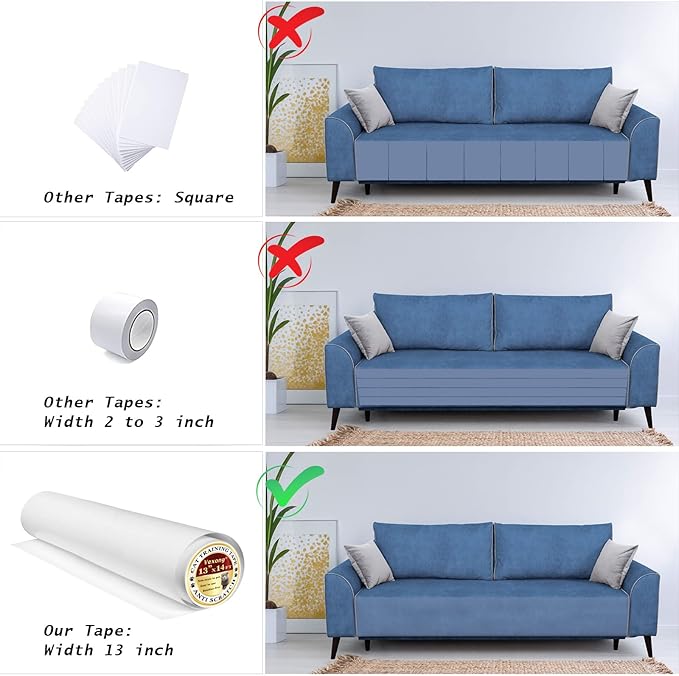 Anti Cat Scratch Furniture Protector, Transparent Self-Adhesive Couch Furniture Protectors from Cats Scratching Claws, Cat Scratch Couch Protector (13" x 168")