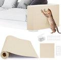 2pack Cat Scratch Couch Furniture and Wall Protector | Adhesive Cat Scratch Pad for Covering Cat Tower, DIY Climbing Cat Scratcher Couch Protector from Cat Claws Scratching (Off-White)