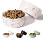 Ceramic Dog Bowl Set of 2 with Anti-Skid Base - 5" Wide x 2" Tall Ceramic Dog Bowls for Small Dogs - 2 Cup Capacity Food and Water Bowls for Dogs - Rubber Bottom Pet Bowl Set of 2 for Small Pets
