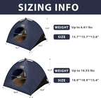 Pop-up Cat Tent Indoor Outdoor, Waterproof Cat House with Removable Cushion for All Seasons, Portable Pyramid Cat Cave Bed for Cats & Small Dogs, No Assembly Folding Pet Tent,18.9x18.9x15.4, Blue