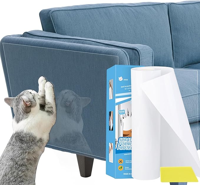 Door Scratch Protector Door Dog Scratch Protector Dog Scratch Door Guard Pet Scratch Door Protector Couch Protector from Cat Claws Clear(7.9inch×393.7inch)
