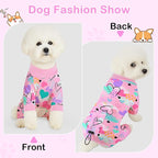 Glittme 2PACK Dog Pajamas Soft Dogs Clothes for Small Medium Dogs Elastic Cats Apparel Breathable Dog Pjs for Puppy