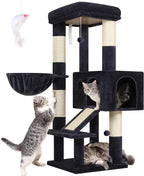 Globlazer Extra Thick Scratching Posts Tower Sturdy 50-inch Corner Cat Tree Tower for Indoor Cats, Cat Tower for Adult Cats with Scratching Board, Kitty Condo, Basket, S50, Dark Gray