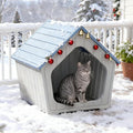 KAMABOKO Outdoor Cat House – Durable Pet Shelter with Ventilation for Indoor & Outdoor, Removable Roof, Easy to Clean, Comfortable Cozy Hideout for Cats(Blue)