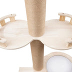 Cat Tree with Hammock, Floor to Ceiling Cat Climbing Tower with Clear Space Capsule and Natural Sisal Rope Scratching Post (Adjustable Height: 100.4"-104.3"), 33LBS Capacity