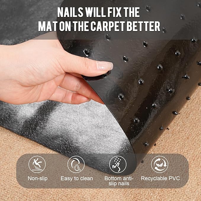 Uross Carpet Protector for Pets -3.6FT 3PCS Black Round Corner Plastic Carpet Protector, Under Door Cat Carpet Protector for Doorway, Anti Cat Scratch Carpet Mat, Stop Cats from Scratching Carpet