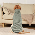 ROZKITCH Dog Winter Coat Soft Pullover Pajamas, Pet Windproof Warm Cold Weather Jacket Vest Cozy Jumpsuit Apparel Outfit Clothes for Walking Hiking Travel Sleep Stripe 4XL