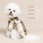 PUPTECK Plaid Dog Shirt, Cute Puppy Cat Polo T-Shirt, Soft Pet Clothes Outfit for Small Medium Dogs, Costume M