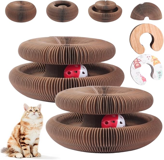 2Pcs Foldable Cat Scratcher Toy - Interactive Reversible Kitty Toy for Anxiety Relief & Exercise | Clearance - Limited Stock