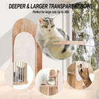 Modern Cat Tree Tower for Indoor Cats, 67" Tall Solid Wooden Cat Tower with Scratching Posts, 6 Level Natural Luxury Cat House, Washable Cushions Cat Furniture for Large Multi-Cat Households White