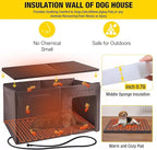 Aivituvin Heated Dog House Outdoor 59" Extra Large Insulated Dog Kennel with Heater for Winter,Waterproof Dog Cage for Large & Medium,Small Dogs,All-Around Iron Frame
