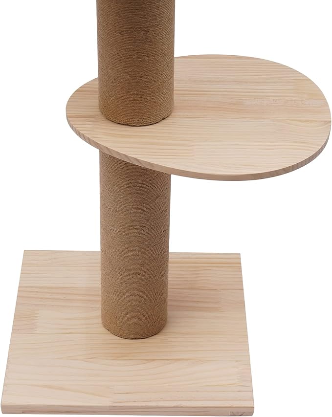 Cat Climbing Tower Floor to Ceiling Cat Tree Height with Clear Space Capsule Adjustable Tower 4 Tier High Tree Sturdy Activity Tree for Living Room, Bathroom, Balcony
