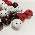 Pack of 51 Small Bells for Crafts, 1 Inch Jingle Bells Little Bells for Crafting Dog Training Doorbell Cat Collar Christmas Tree Wedding Decorations (Red White Brown)