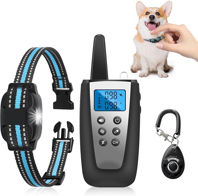 Small Dog Shock Collar, Tailored for Small Dogs 5-15lbs & Medium, Lightest Training Collar with Beep Vibration, Light for Night Walks, 3300Ft Rechargeable E Collar with Remote IPX7 Waterproof