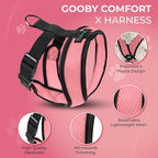 Gooby Comfort X Head in Harness - Pink, Large - No Pull Small Dog Harness Patented Choke-Free X Frame - Perfect on The Go Dog Harness for Medium Dogs No Pull or Small Dogs for Indoor and Outdoor Use