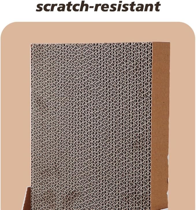 LOS ANDES Vertical Cat Scratcher, 60cm/23.6inch L Shape Scratching Pad for Indoor Cats, Scratching Board with Catnip, Durable Cardboard to Protect Furniture