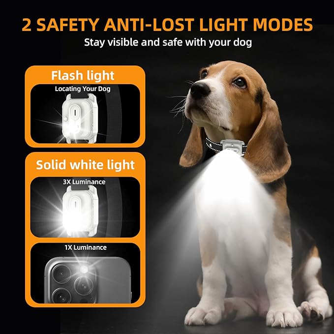 ETACCU Collar for Dogs,Waterproof Dog Training Collar with Remote Control,4 Training Modes：Beep, Vibration, Safe Static,LED,Rechargeable Adjustable for 5-150lbs Small Medium Large Dogs