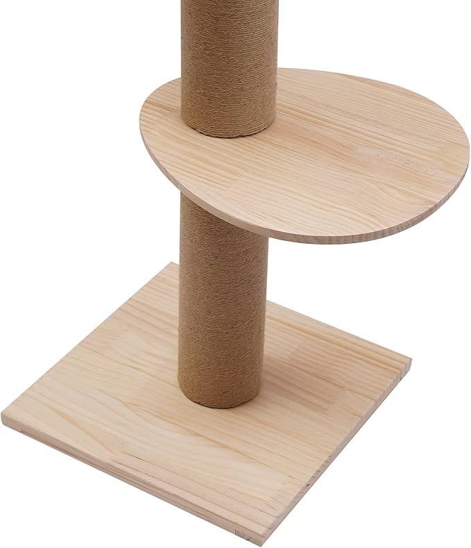 Floor to Ceiling Cat Tree Height 100-104inch, Adjustable Cat Tower 4 Tier Hemp Scratching Post with 4.5'' Thickened Post, Cat Climbing Tower with Cozy Hammock, Platforms Indoor Cats (Type A)