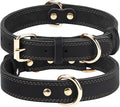 Joytale Genuine Leather Dog Collar for Large Dogs, Heavy Duty Thick Solid Leather for Power Breeds, Sturdy Adjustable Pet Collar with Metal Pin Buckle, Durable for Daily Walking, Black, XL