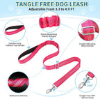 Lukovee No Pull Dog Harness and Leash Set, Soft Padded Small Dog Harness, Neck & Chest Adjustable Reflective Vest Puppy Harness with 4ft Lightweight Anti-Twist Dog Leash for Small Dogs (Pink, Medium)