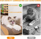 Cat Scratcher 2 in 1,Cardboard Cat Scratcher with Toy Ball,Extra Long & Extra Wide (24x11 inch) Cat Scratcher Bed for Indoor Cats and Furniture Protector,Suitable for Kittens and Big Cats
