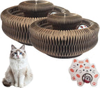Accordion Magic Organ Cat Scratcher Toys for Indoor Cats,Foldable Cardboard Cat Scratcher Kitty Toy with Bell Balls Interactive Relieve Boredom and Exercise