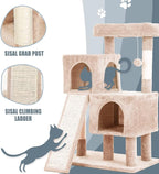 Cat Tree for Indoor Cats, 36in Cat Tower Multi-Level Cat Condo with Sisal Scratching, Scratching Board, Dangling Ball, Extra Large Perch for Cats and Kittens (Beige)