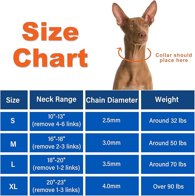 Supet Dog Prong Collar, Dog Choke Collar Adjustable Dog Pinch Collar with Quick Release Buckle/Nylon Cover for Small Medium Large Dogs