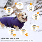 Mklhgty Small Dog Coat with Harness Built-in, Waterproof Reflective Fleece Lined - Warm Windproof Winter Jacket with Back Zipper, Cold Weather Snow Dog Coats - Purple - S