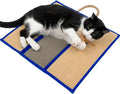 SmartyKat Clever Claws Carpet & Burlap Hanging Cat Scratch Mat - Brown/Gray with Blue Trim, One Size