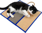 SmartyKat Clever Claws Carpet & Burlap Hanging Cat Scratch Mat - Brown/Gray with Blue Trim, One Size